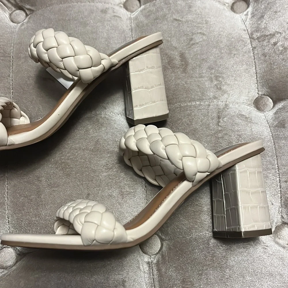 Dolce vita off white braided shoes with block heel, new